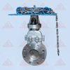 Válvula de compuerta de cuchillo lidded con rueda de cadena